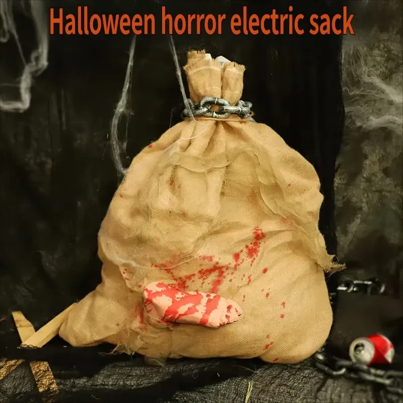 For Halloween Decorations Linen Durable Reusable Vibrating Hanging Ghost Bag Haunted House Escape Room Props
