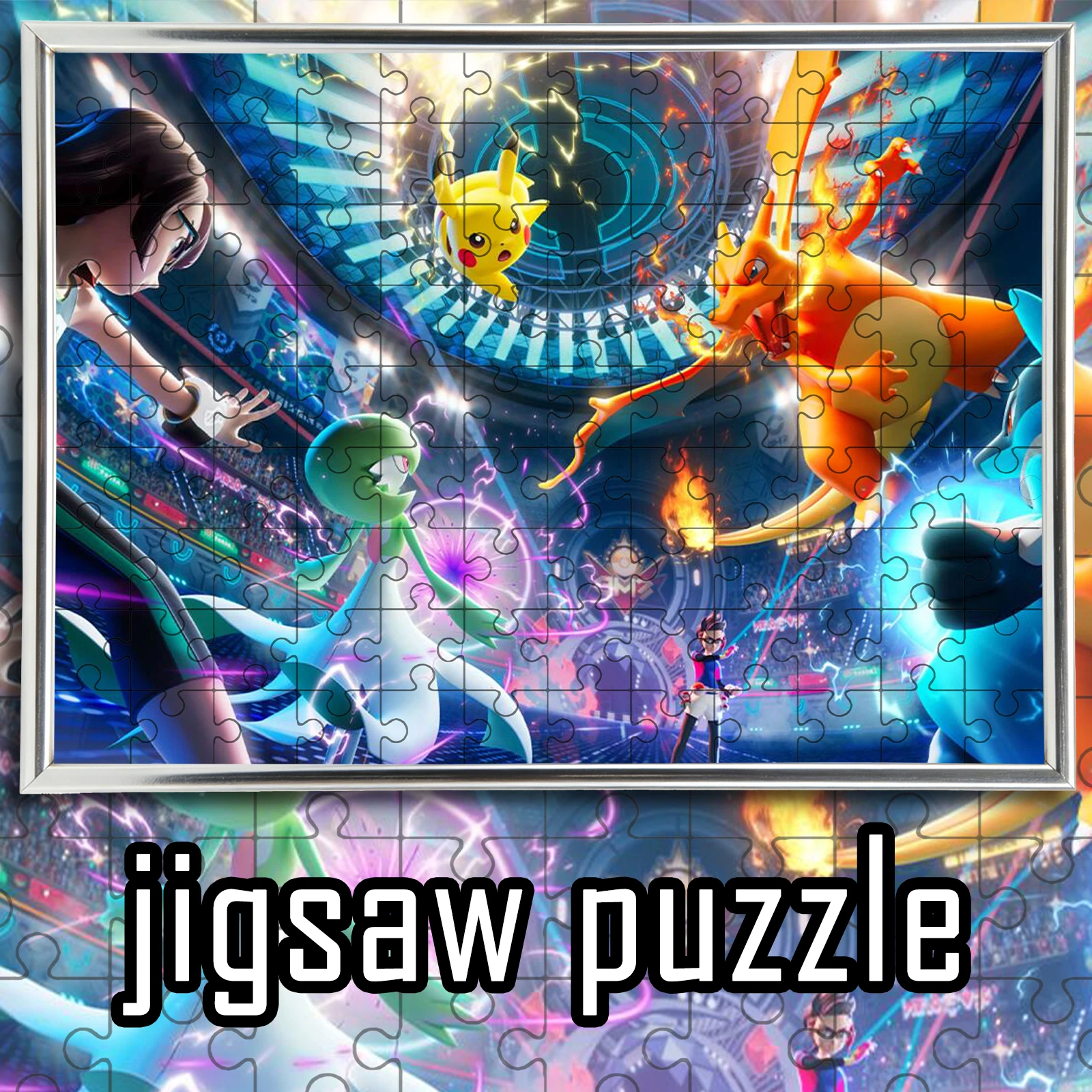 

Pokemon Battle Arena Cyberpunk Style Anime Wooden Jigsaw Puzzle 108/200/300/500/1000pcs Color Box