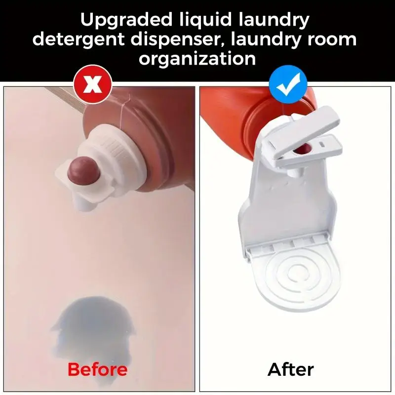 【BA】Spill-Free Laundry Detergent Dispenser Cup Holder With Push-Pause Spray Nozzle,Space-Saving,Laundry Room Accessories