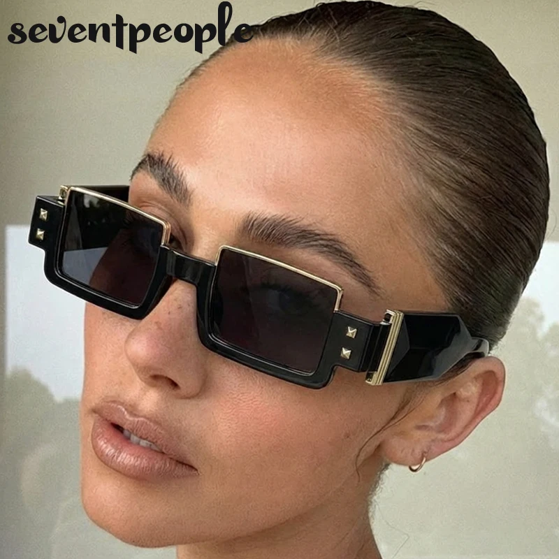 

Vintage Steampunk Rectangle Sunglasses Women 2026 Luxury Brand Trendy Small Frame Outdoor Fashion Sun Glasses For Ladies Shades
