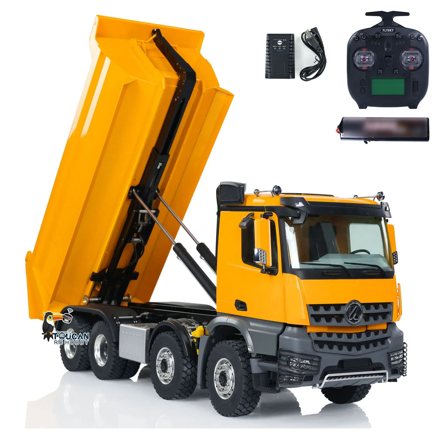 Toys Kabolite 1/14 8X8 K3366 RC Hydraulic Tipper Car Radio Control Finished Dumper Truck Car Machine Light Sound Model for Boys