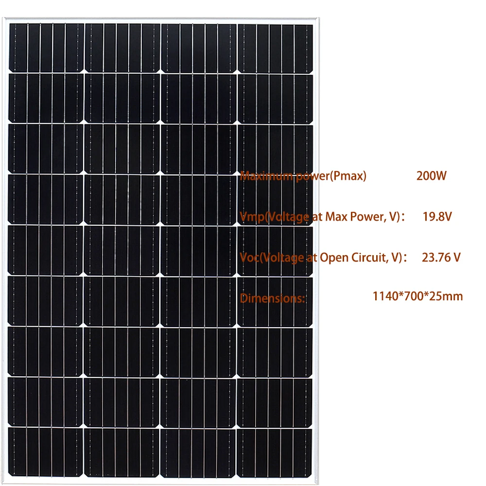 XINPUGUANG pannello solare in vetro rigido monocristallino 200W 300W 400W (2x100w / 150w / 200W pannelli solari carica) On-grid / Off-grid Rigid