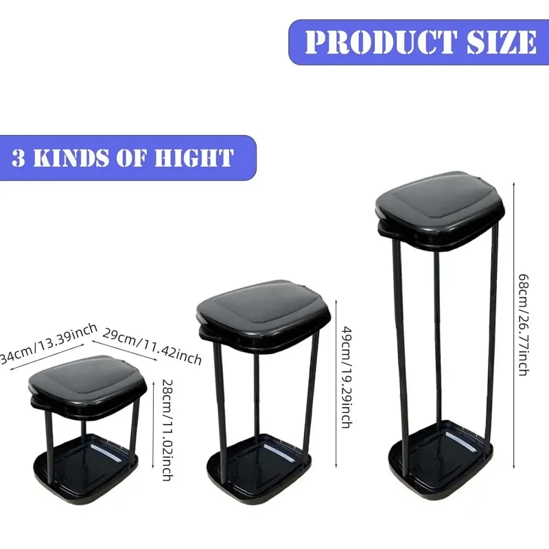 Outdoor camping portable rectangular no electricity, kitchen trash can, foldable plastic trash can, adjustable height