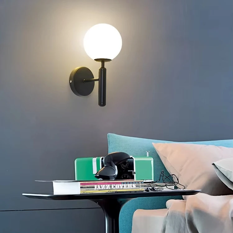 새로운 복고풍 디자인 장식 유리, 밤 집 독서 침대 옆 벽 램프