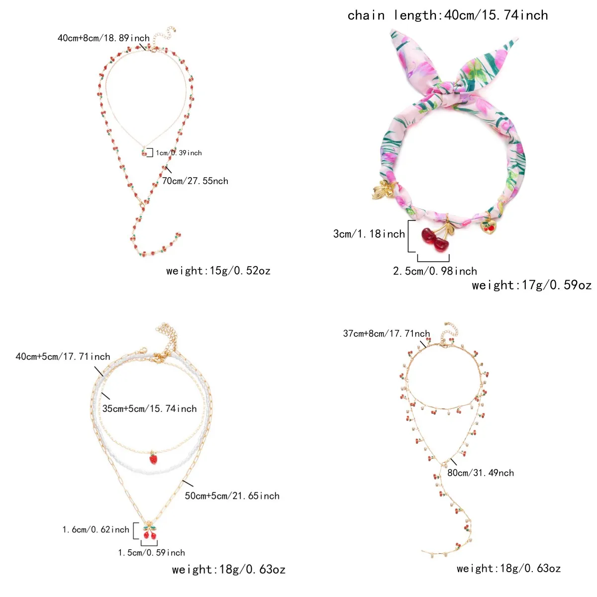 Zierliche Rote Kirsch-Langquasten-Halskette für Damen, Boho-Stil, Imitationsperlen, Mehrlagige Halskette mit Anhängern, Party-Schmuck, Geschenke – Detail 7