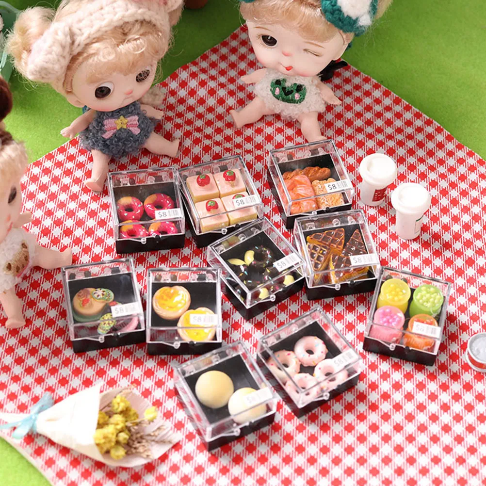 

Набор из 6 миниатюрных пластиковых коробочек для десертов, реалистичные мини-футляры для кукольного домика, аксессуары для девочек-подростков