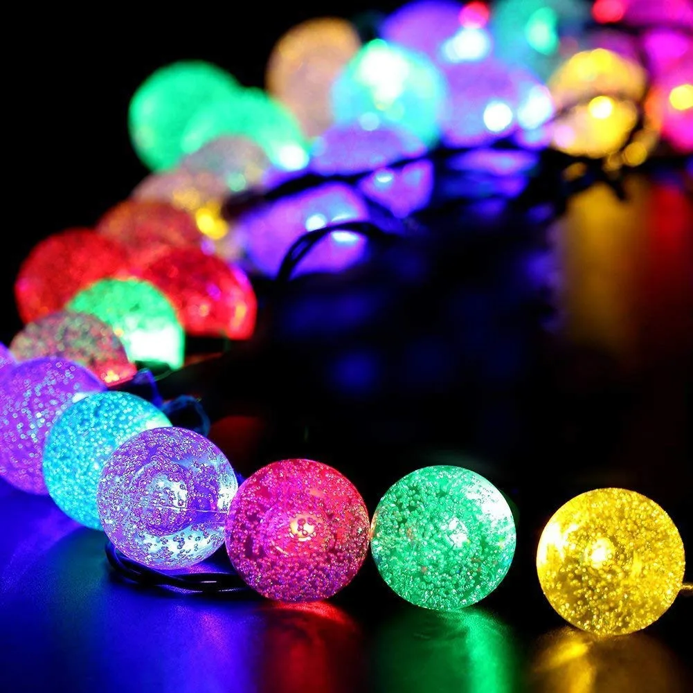 Imagem -03 - Impermeável Solar String Lights para a Decoração do Jardim Bola de Cristal Guirlanda ao ar Livre Natal 50 Led