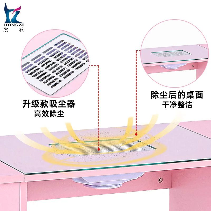 Stół do paznokci z systemem próżniowym, szkło