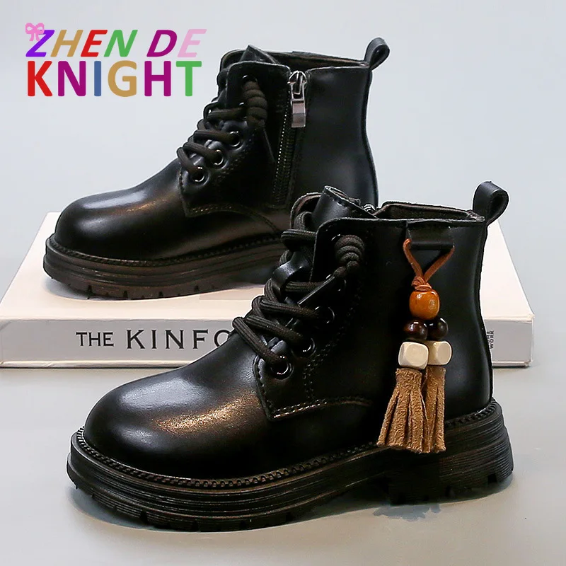 

Размер: 26-36, новые осенние детские кожаные сапоги для девочек, модные короткие сапоги в стиле принцессы в стиле ретро с мягкой подошвой, обувь для девочек ﻿