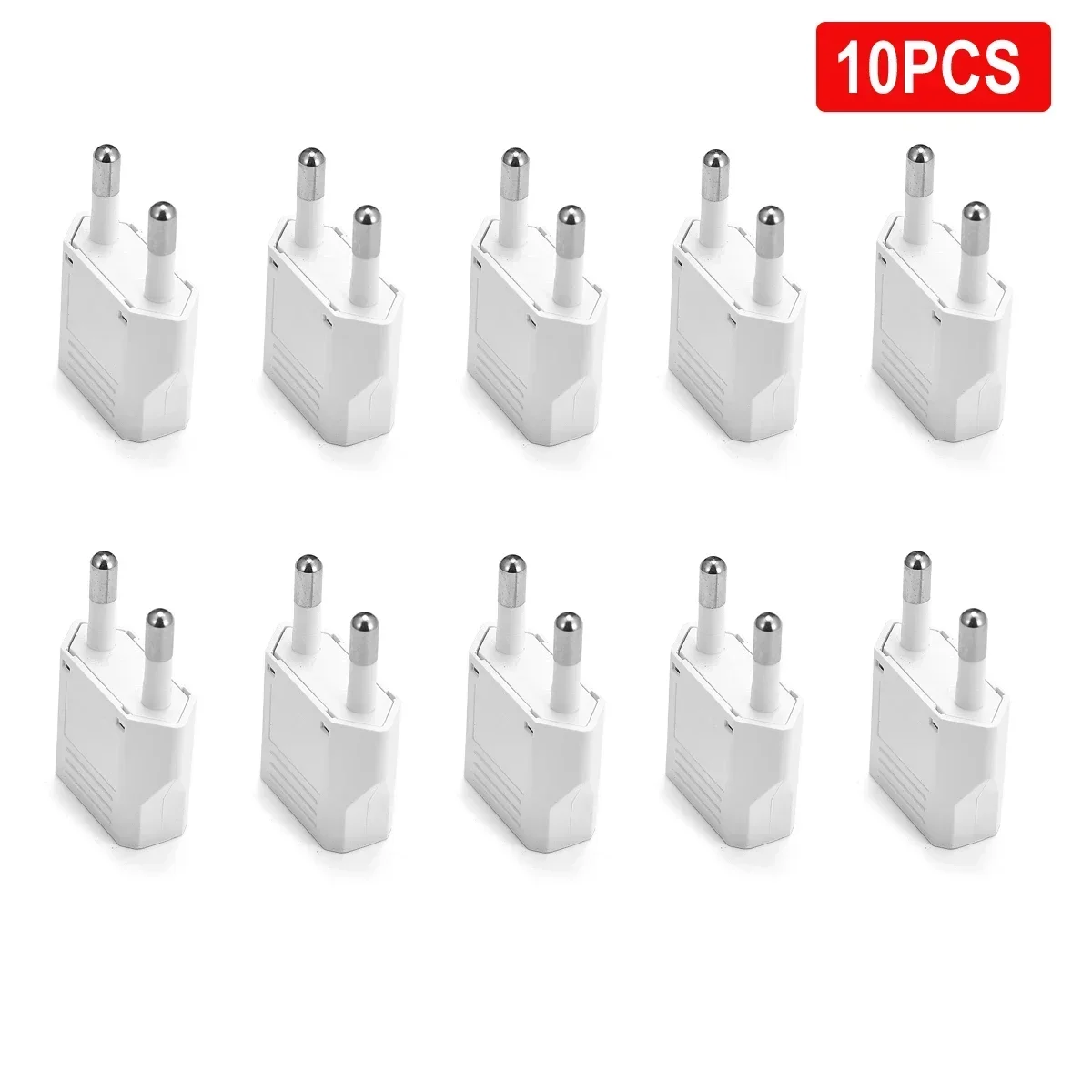 Adaptador de enchufe europeo, convertidor de enchufe de viaje americano, 1-100 piezas, 4,0/4,8mm, UE, EE. UU., Israel a Euro, KR, BR, Brasil