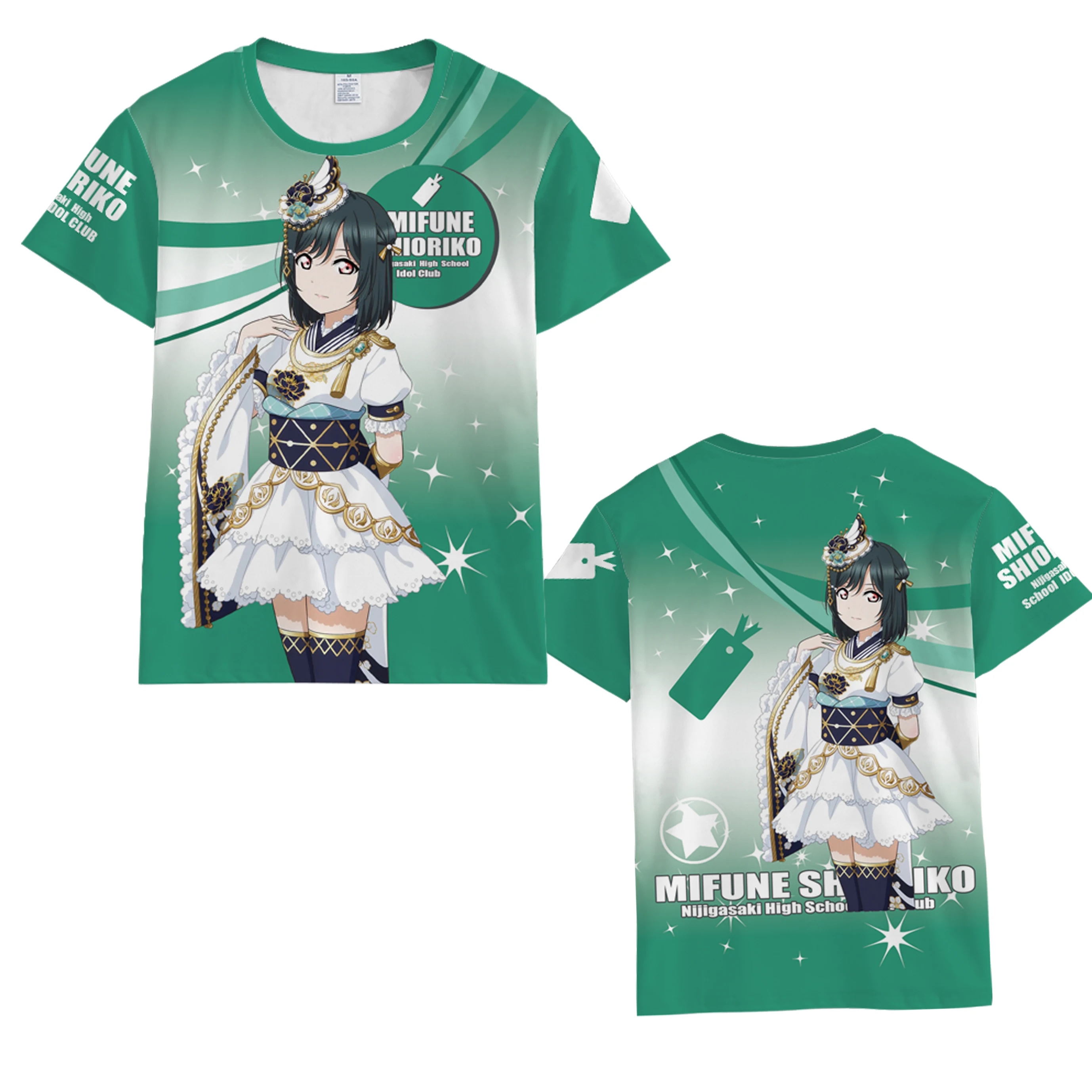 Love Live! Nijigasaki High School Idol Club 3D Print T Shirt Women Men Konoe Kanata Uehara Ayumu Cosplay Graphic Tees Streetwear