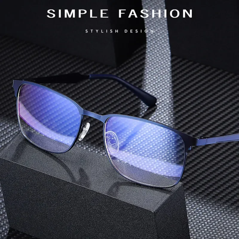 

Очки в деловом стиле, квадратной формы, с прямоугольной металлической оправой, для мужчин, с возможностью установки индивидуальных линз