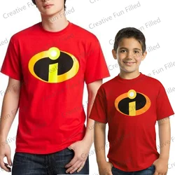 Disney Pixar the Incredibles Basicon Logo Classic Apparel, Men's Graphic Crew Neck Short Sleeve T-Shirt