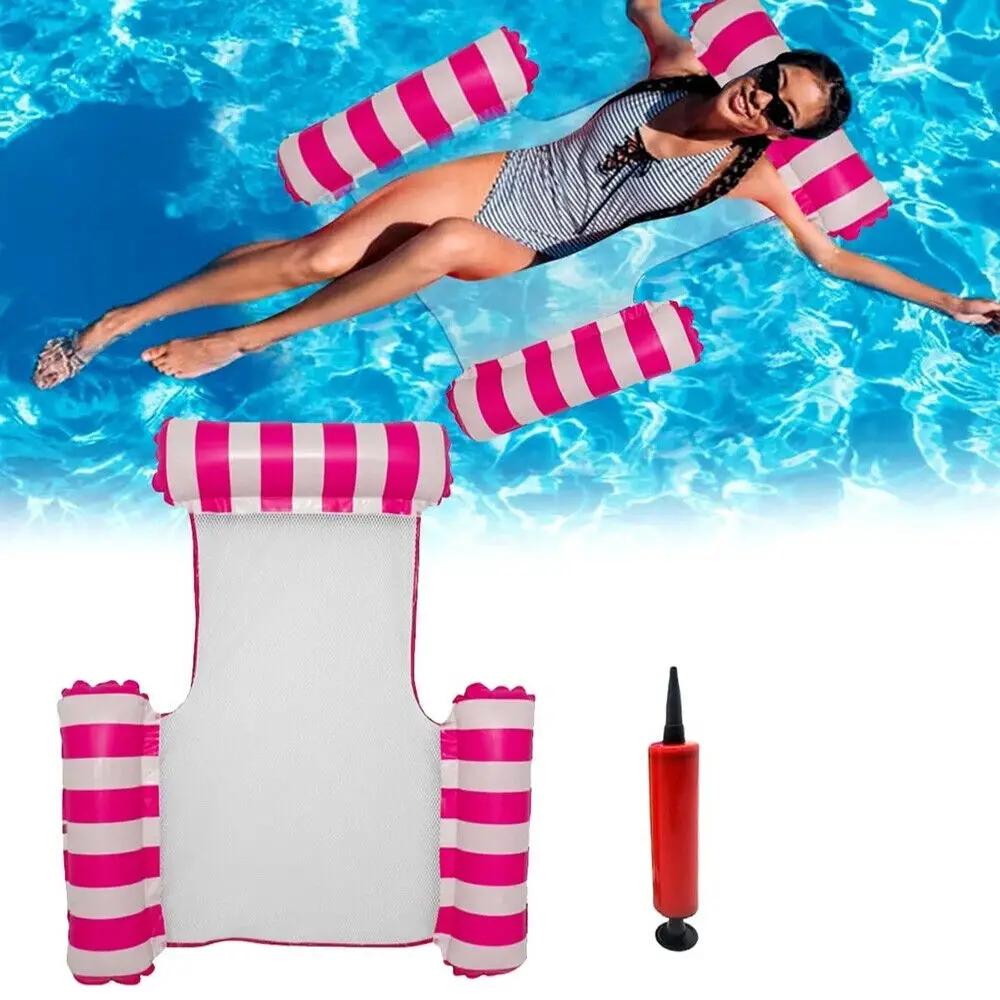 Iatable Swimming Water Hammock Ating Row Pool Summer Beach Lounger Air Bed