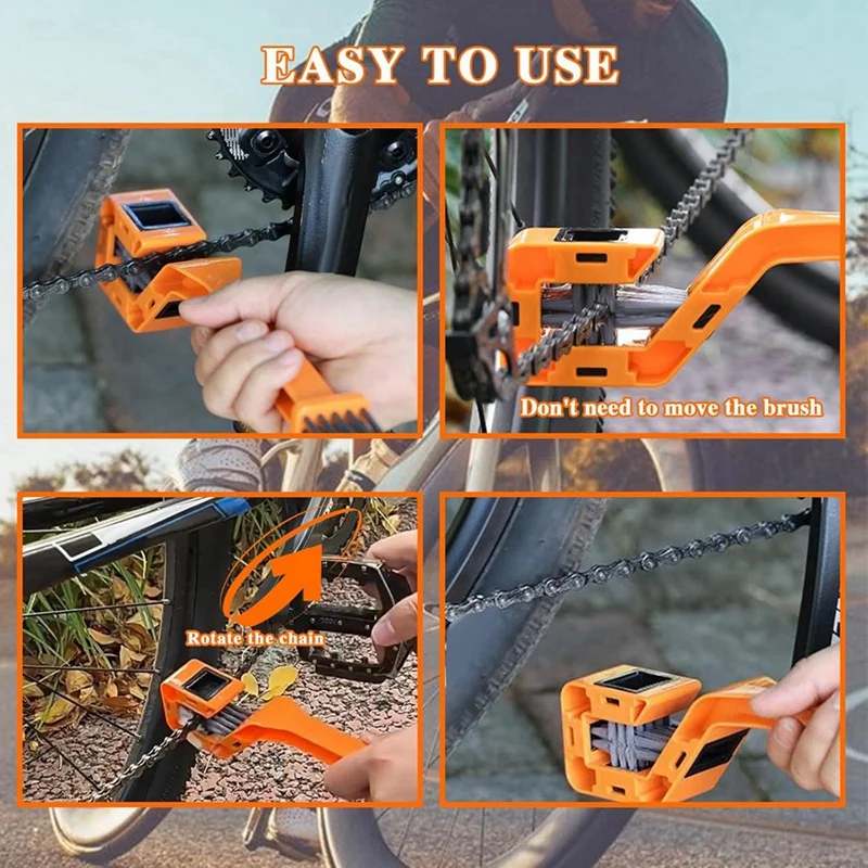 2 Pcs Chain Brush, Fully Enclosed Chain Cleaning Brushes For Outdoor Dirt Motorcycle, Motorcycle Chain Cleaner