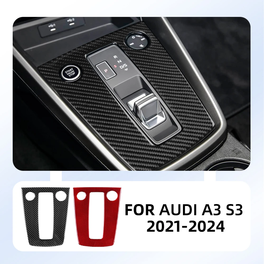 

Для Audi A3 S3 8Y 2021 2022 2023 2024 Наклейка из настоящего мягкого углеродного волокна RHD LHD Автомобильная панель переключения передач Аксессуары Внутренняя отделка
