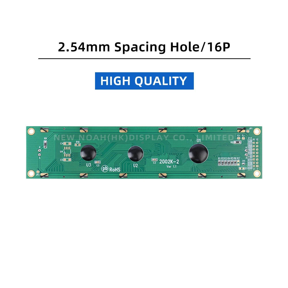 European Green Light Black Letters 2002K-2 LCD Display Module 2X20 5V /3.3V Optional ST7066U Font Screen Character LCD Display