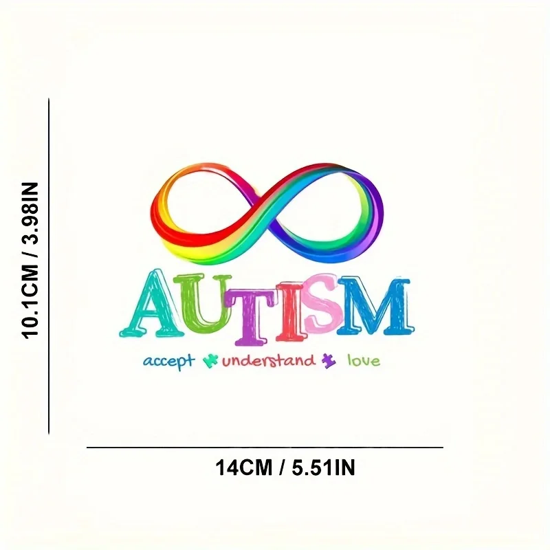 Vibrant Rainbow Infinite Symbol Decal, Autism Acceptance Care Vinyl Sticker for Car Window view 3