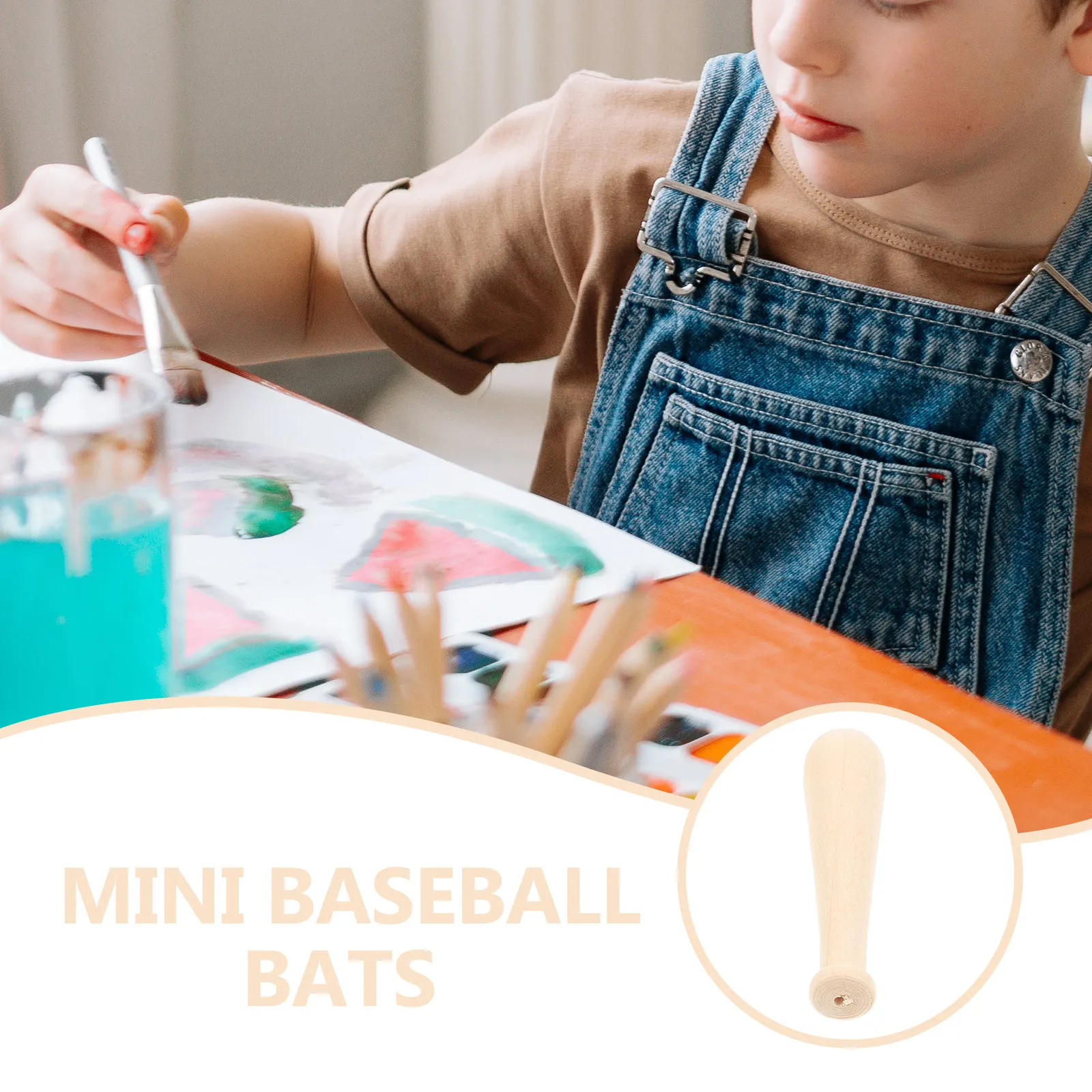 

Набор из 10 миниатюрных деревянных бейсбольных бит для раскрашивания, граффити и художественных проектов, легкие, компактные, декоративные
