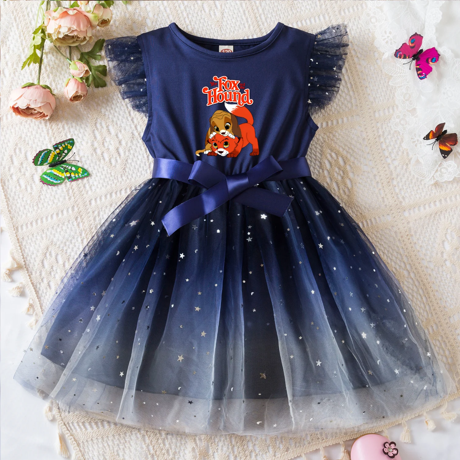 

Fox and Hound Summer Toddler Girl Dress Princess Star Baby Girls Clothes Tulle Tutu Dress for Children Party Dress 2-6Y