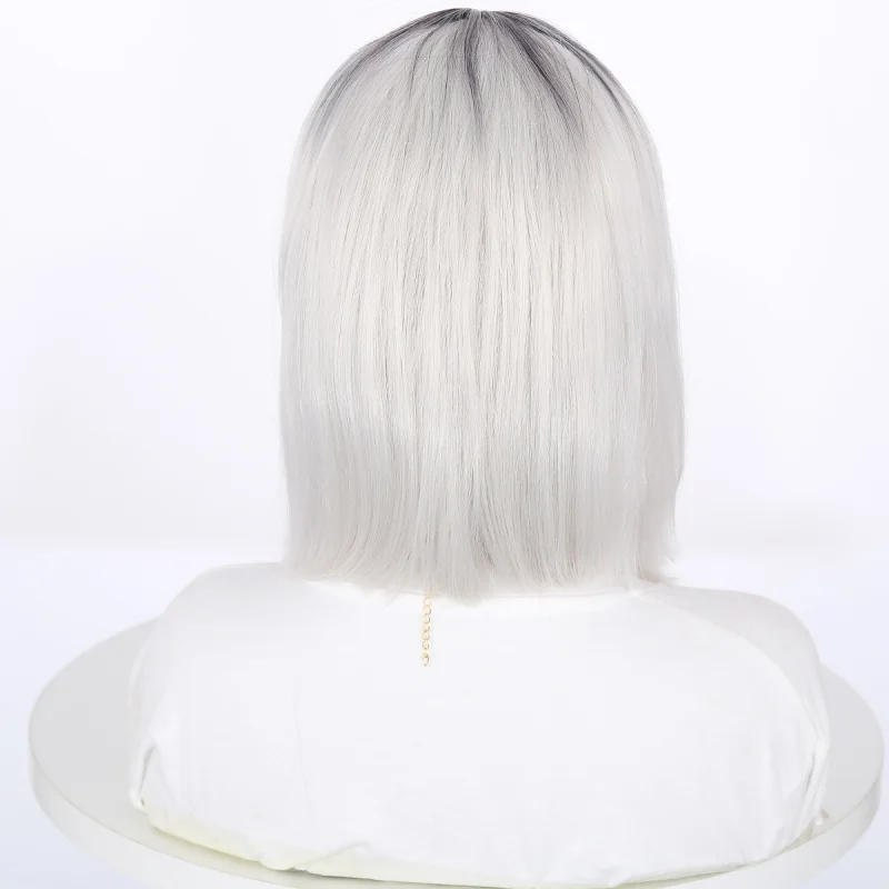 European and American Gradient Wig for Women 60cm Middle Part Gradient Long Straight Hair Wig Matte High-Temperature Fiber Synth 5