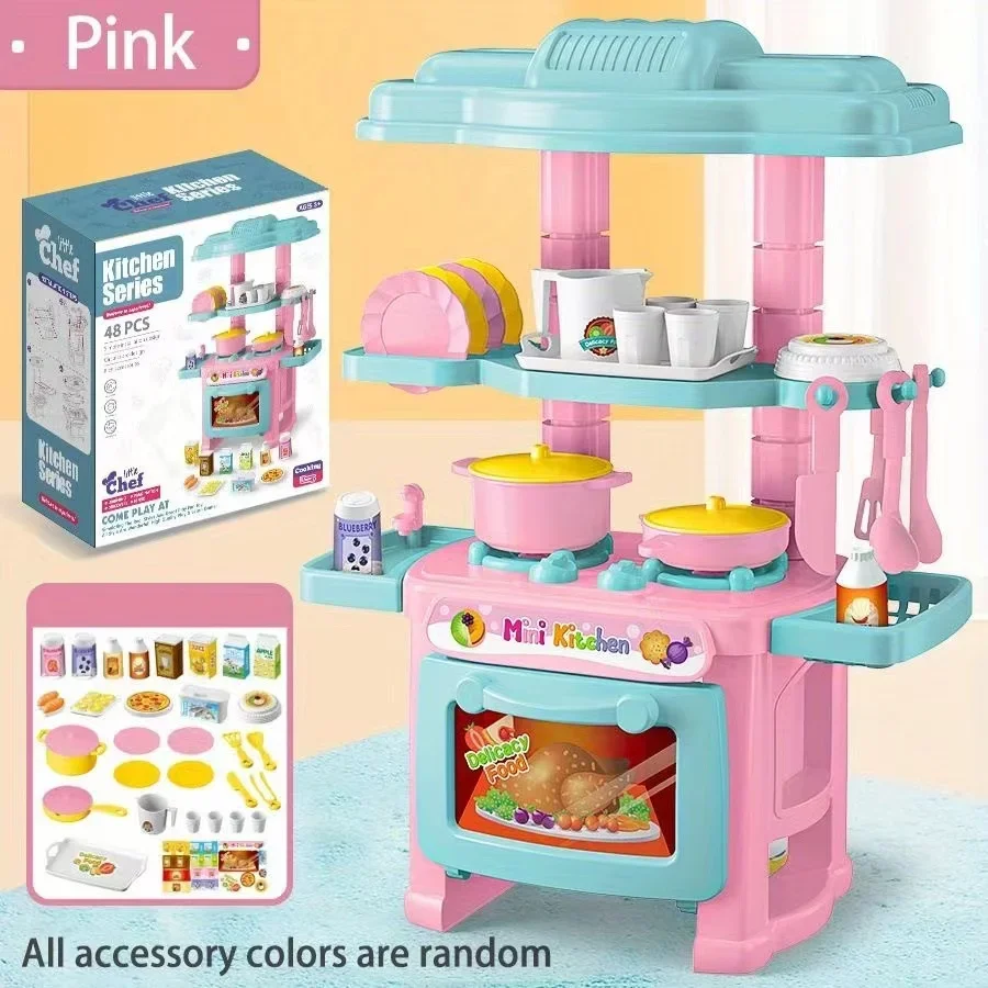 ミニキッチンカウンターおもちゃ模擬子供のふりままごとロールプレイふりゲーム調理食品おもちゃセット少年少女ギフト子供