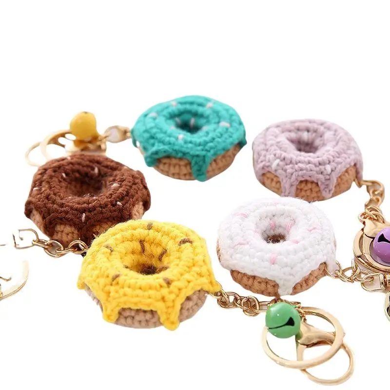 Wollball-Schlüsselanhänger, gehäkelte Zitrone, Donut-Puppe, Cartoon-Frucht-Anhänger, Autohalter, Handtaschen-Dekoration, Geschenke – Detail 6