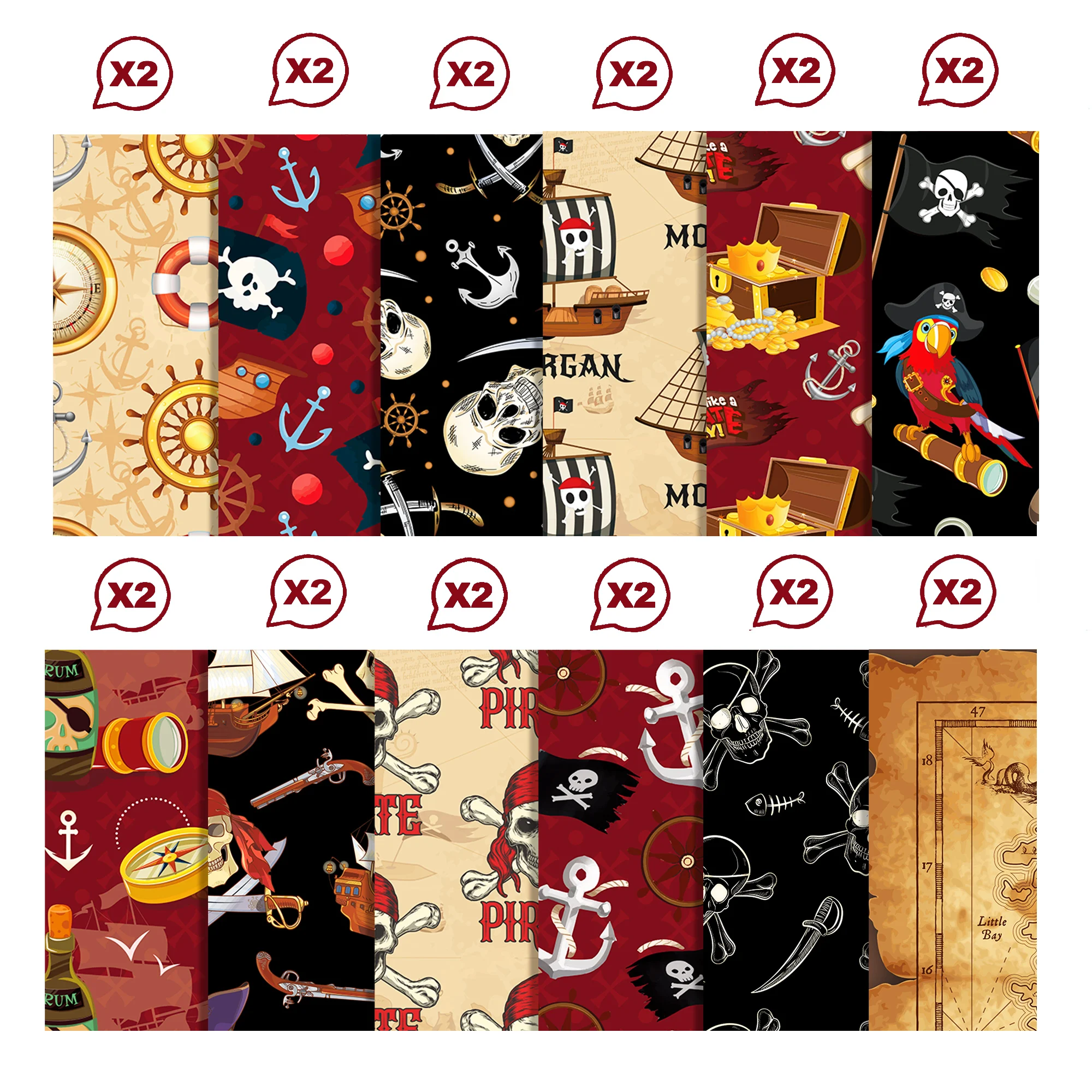 24 Uds. Tema de pirata europeo DIY álbum de recortes papel artesanal arte fondo papel Origami fabricación de tarjetas decoración de álbum de fotos