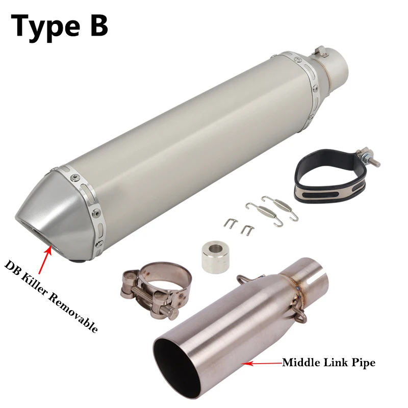 Slip On For KYMCO Xciting 400 K-XCT300 S400 Motorcycle Exhaust Escape Modified System Muffler Middle Link Pipe With DB Killer