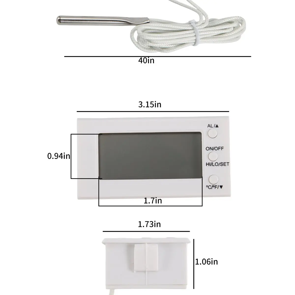 M10K Digital Oven Thermometer with Probe -58°F to 572°F, High Low Temperature Alarm, LCD Display, Celsius/Fahrenheit Switch