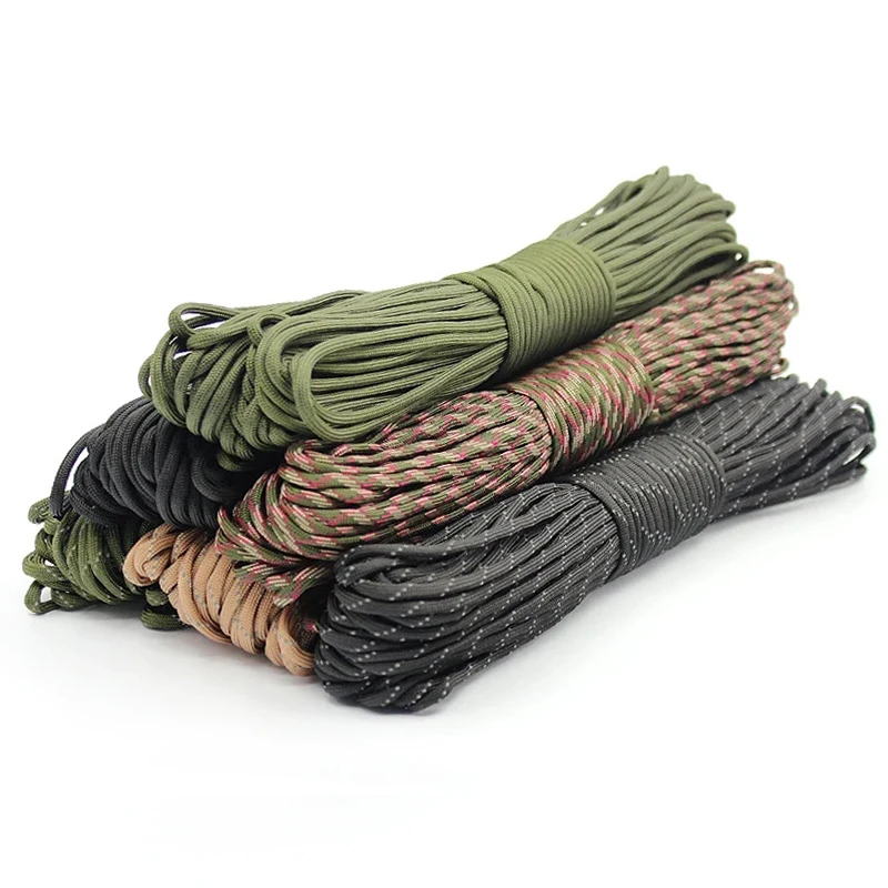 7 Cores 550 Paracord Cord 5 15 30 M Dia.4mm For Outdoor Camping Survival Lanyard Parachute Rope Hiking Tent Accessories