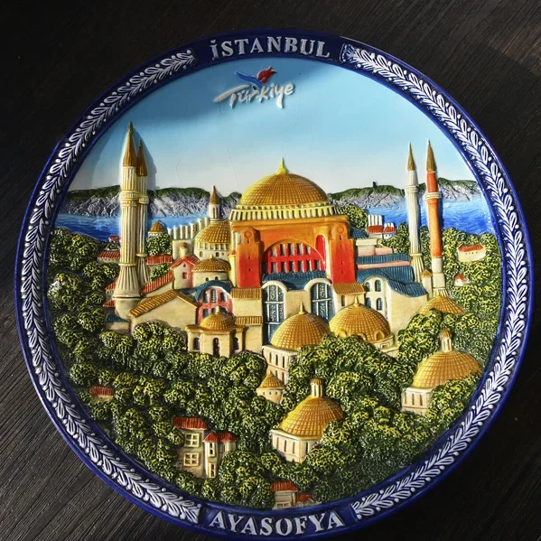 Pure Hand-painted Ceramic Plate Wall Decoration Spanish Italian Greek Aegean Turkish Hanging Plate Home Decoration Accessories