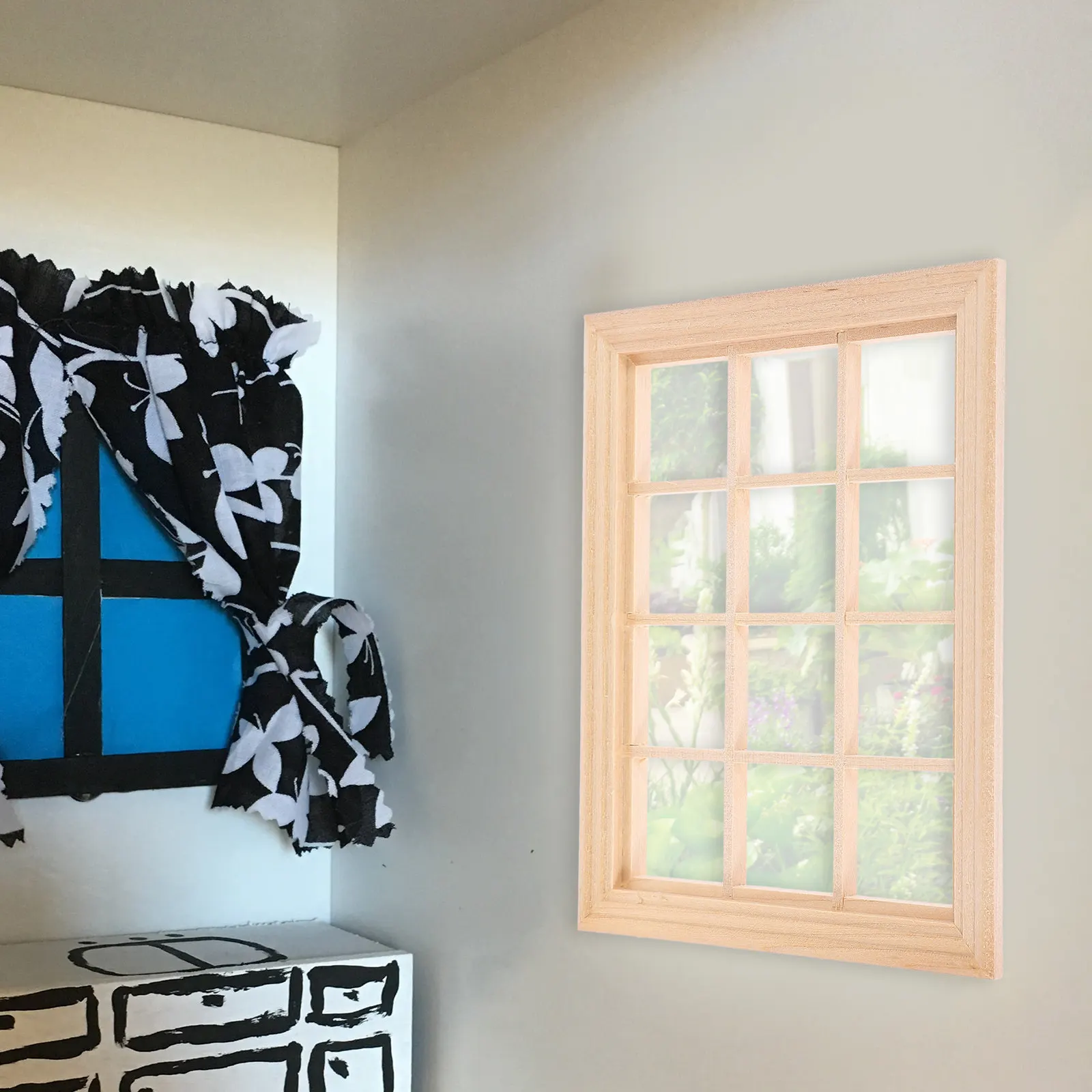 

Miniature Wooden Window 1 12 Scale Blank Frame Small House Accessory Mini Furniture Decoration House Window