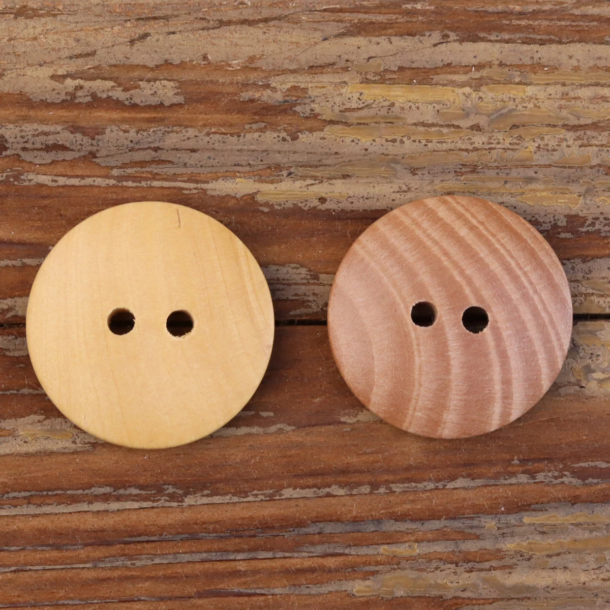 12pcs Simple Two Hole Popular Wooden Buttons For Sewing DIY Craft Supplies Natural Material Addictive Free Children Clothing