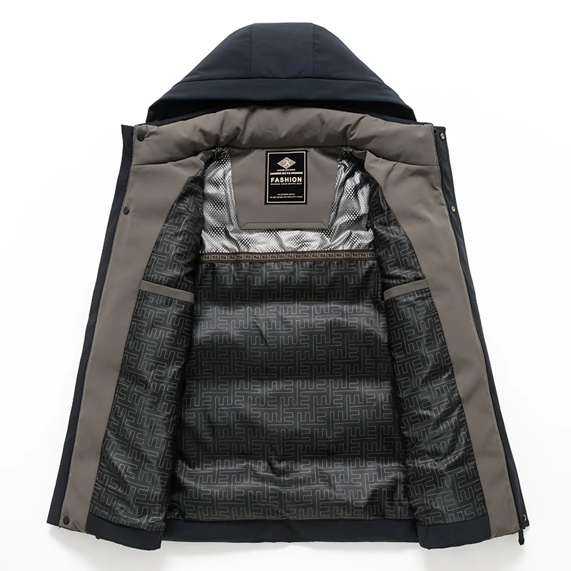 Timeless Men's Basic Down Coat Business Casual Puffer Parkas Winter Thermal Outerwear Black Navy Essential Collection Garment