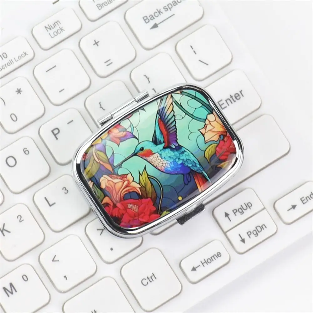 

3Pcs Portable Iron Metal Pill Boxes Divided Decorative Travel Medicine Case Lovely Colored Small Pill Container Cabinet