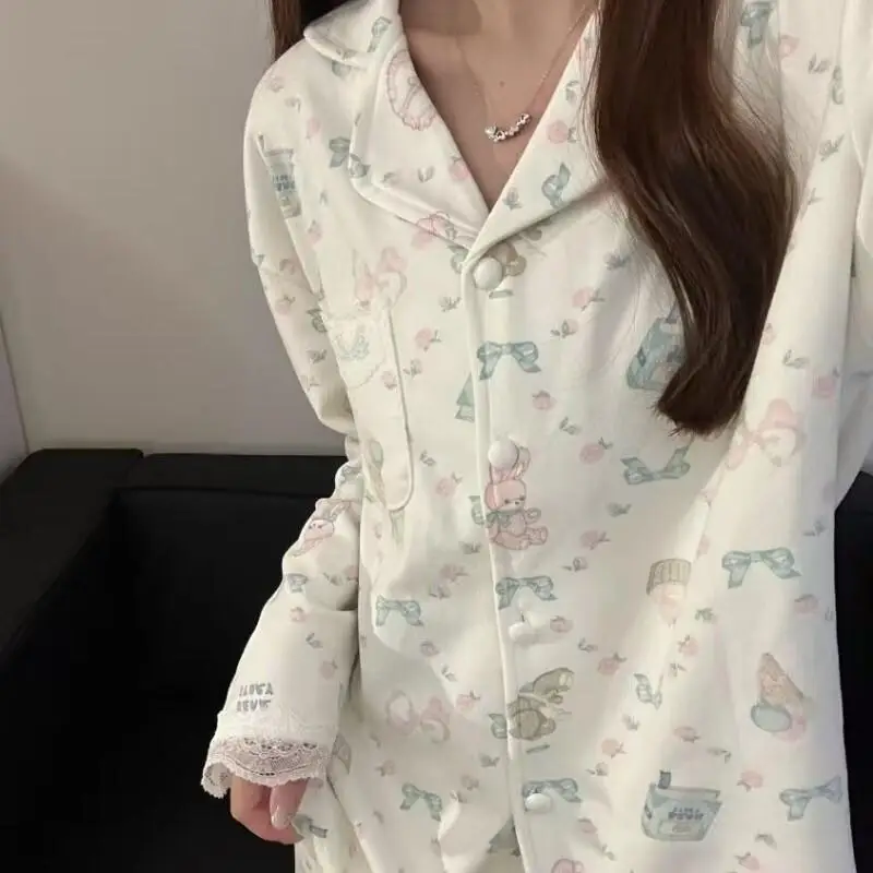 

Pjs Set Ladies' Casual Sleepwear Set Women's Winter Warmth Set Fashionable Home Clothes, Pajamas Cute and Soft Pajama Set