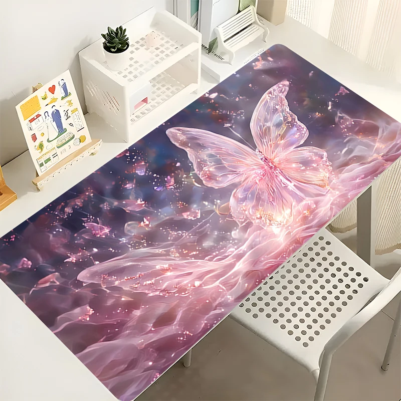 

Mouse Pad Extended Classic Gaming Mousepad With Stitched Edges Desk Mat Non-Slip Base Butterfly Computer Keyboard Pad For Laptop