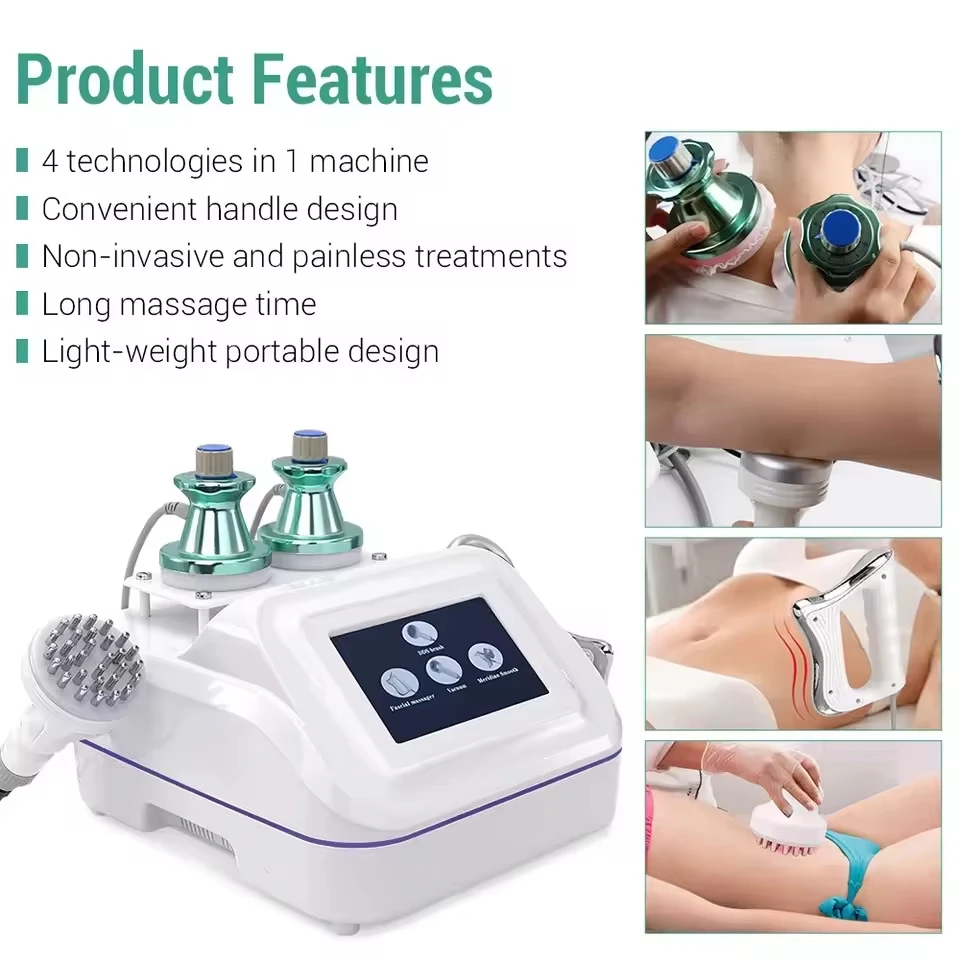 Portable 4in1 Muscle Relax Micro-current Bio Fascial Knife Vacuum Heating Bio Brush Health Care Meridian Machine