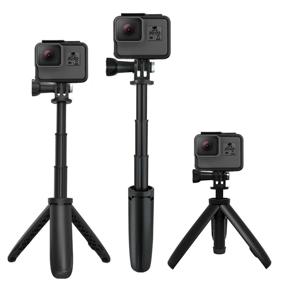 

Wrumava Foldable Tripod Mini Portable Tripod Monopod for GoPro 12/11/10/9/8/5/4+3 Black Session Osmo Action Camera Accessories