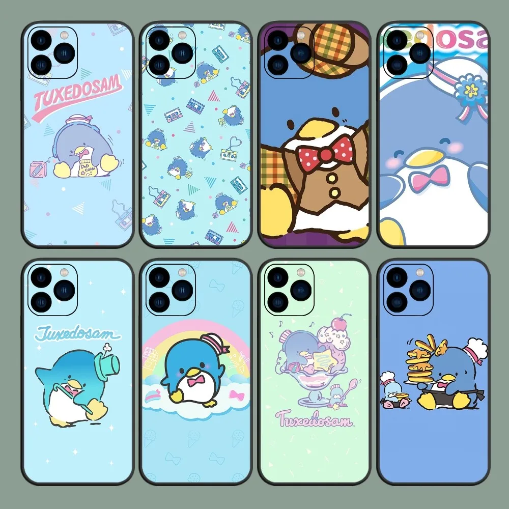 

MINISO Sanrio Cute T-Tuxedo Sam Phone Case For iPhone 8 11 12 13 14 15 Mini X XR XS PRO MAX Plus Shell