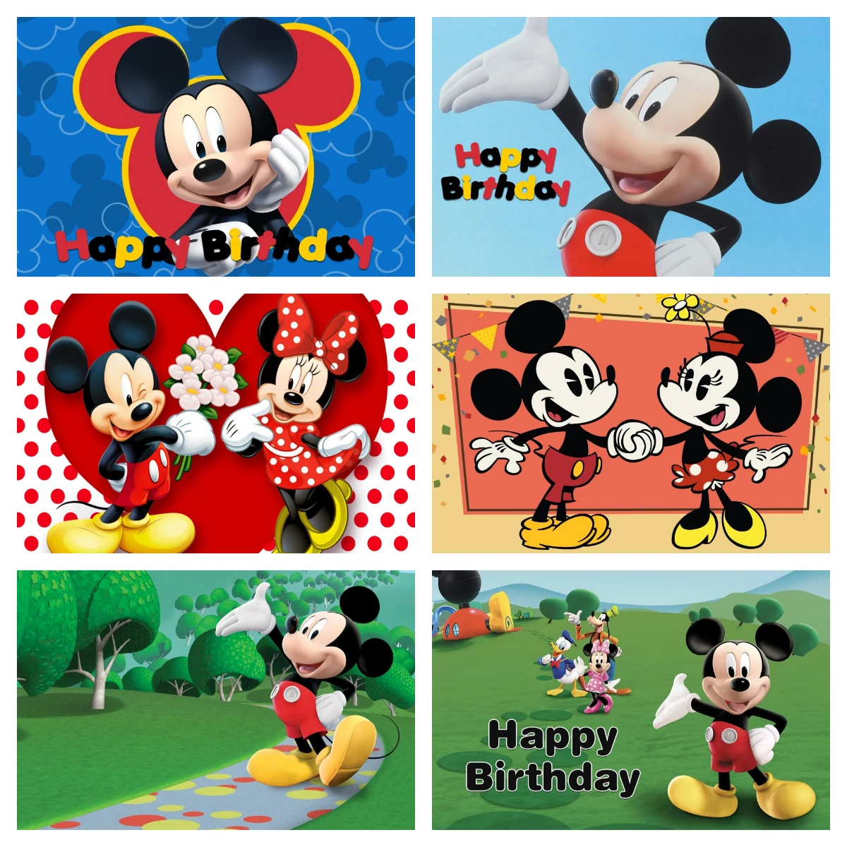 

Mickey Mouse Photo Backdrop Background For Photography Baby Shower Birthday Party Decoration Props Supplies Photographic Studio