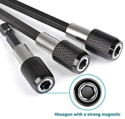 3 Chiếc 1/4 Inch Chuôi Lục Giác Nhanh Chóng Thay Đổi Mũi Mở Rộng Giá Đỡ Từ Ổ Cắm Tua Vít 2.5 "4" 6 "Nối Dài Chuck Adapter