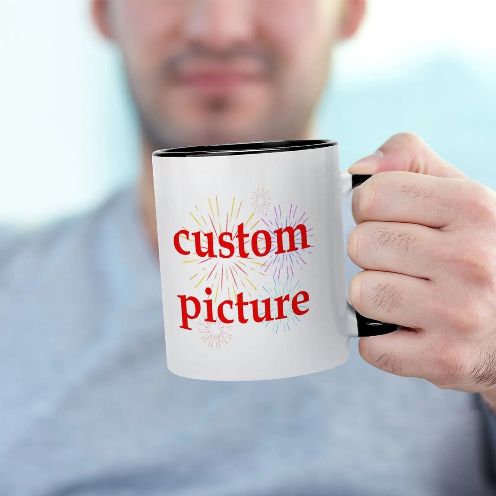 DIY Customized 330ML Ceramic Mug Print Picture Photo LOGO Text Personalized Coffee Milk Cup Creative Present Cute Gift