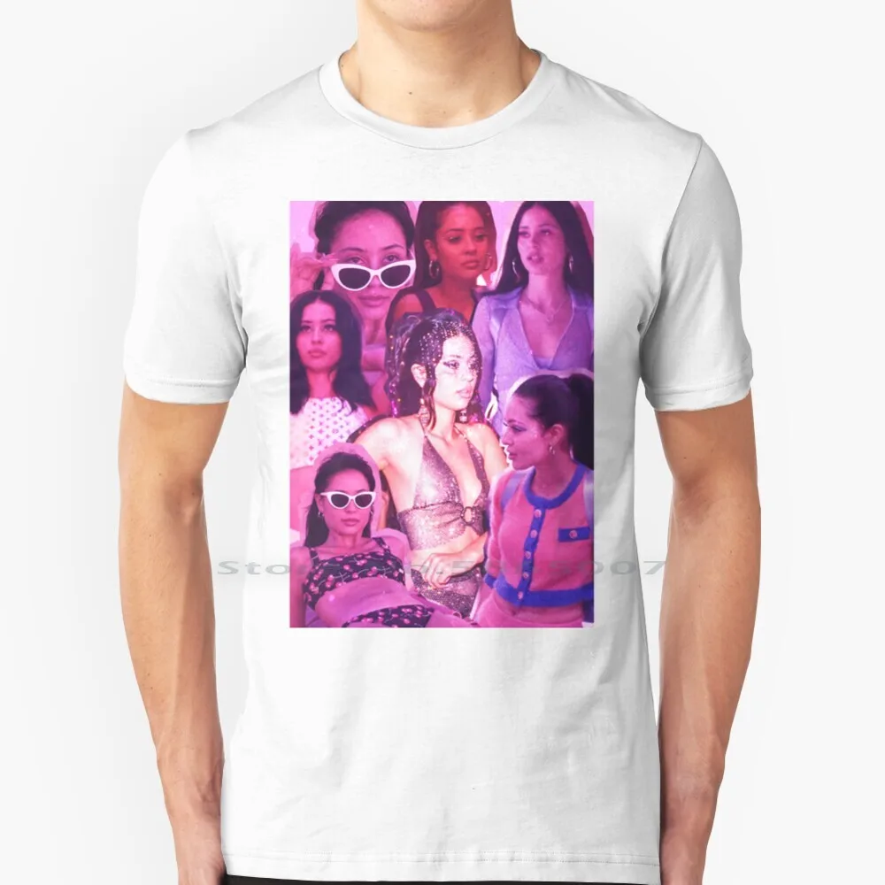 Euphoria Maddy Pink Collage T Shirt 100% Cotton Maddy Euphoria Collage Pink Magenta Alexa Demie Fanart Big Size 6xl Tee Gift