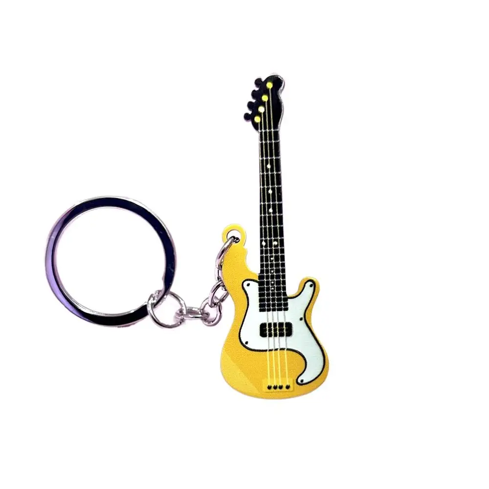 

Key Chain Hip Hop Guitar Key Chain Colorful Cool Guitar Keyring Creative Metal Musical Instrument Keychain Music Lovers Gift