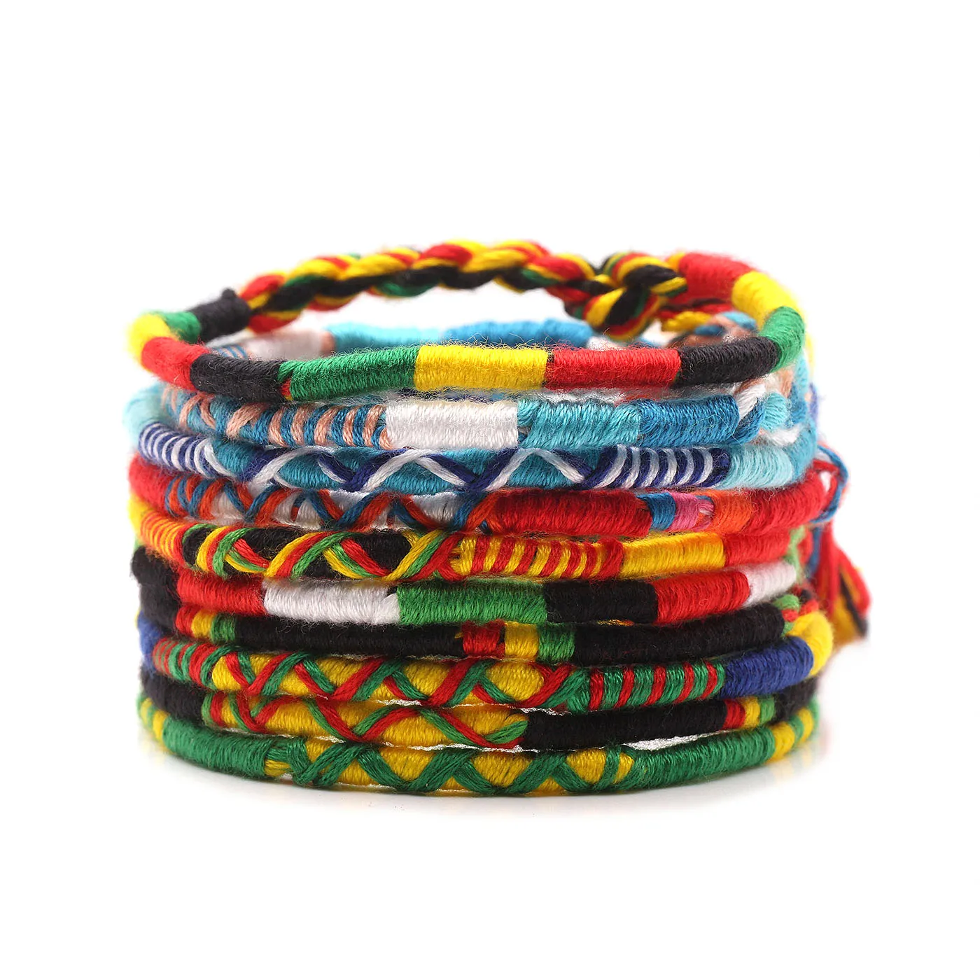 Boho Multicolored Cotton Thread Macrame Friendship Bracelet Women Men Bohemian Hand Woven Ethnic Loop Knots Braided Jewelry Gift