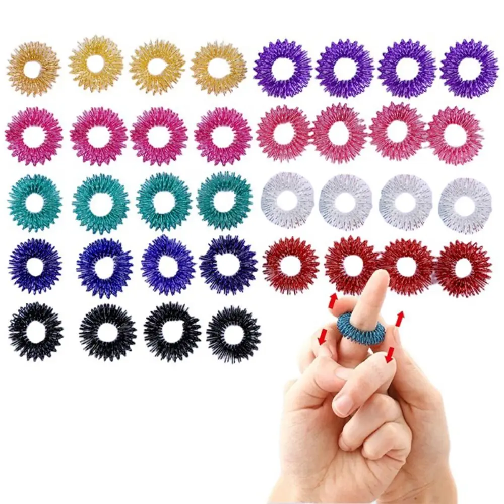 Compact Premium Acupressure Ring φ2.5cm Springs Finger Massage Rings Steel Mini Anti Stress Rings Relaxation Fingers