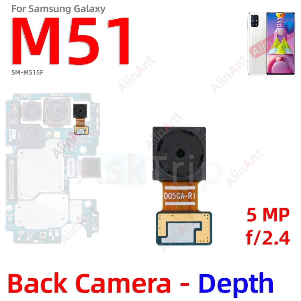 Macro Depth Wide Main Small Front Back Rear Camera Flex Cable For Samsung Galaxy M51 M53 M515F M526B 4G 5G