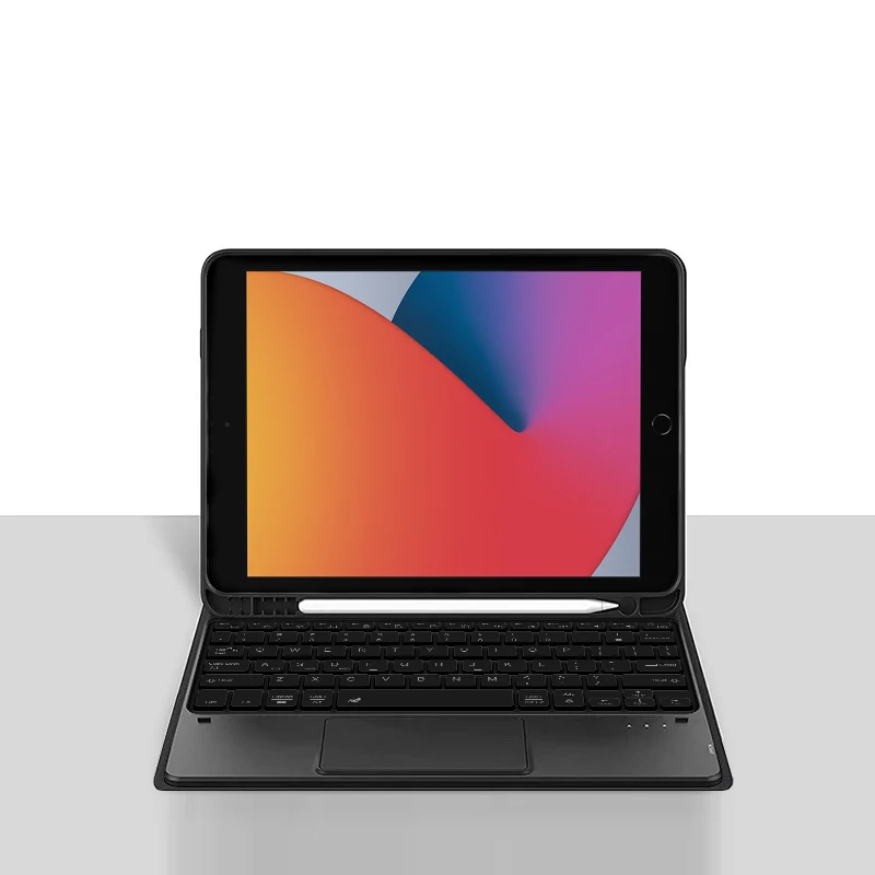

Чехол с клавиатурой для iPad 9th 8th 7th Gen 10,2 дюйма iPad Pro 10,5 2017 Air 3 10,5 дюймов, сенсорная панель с подсветкой, смарт-чехол с держателем для карандашей